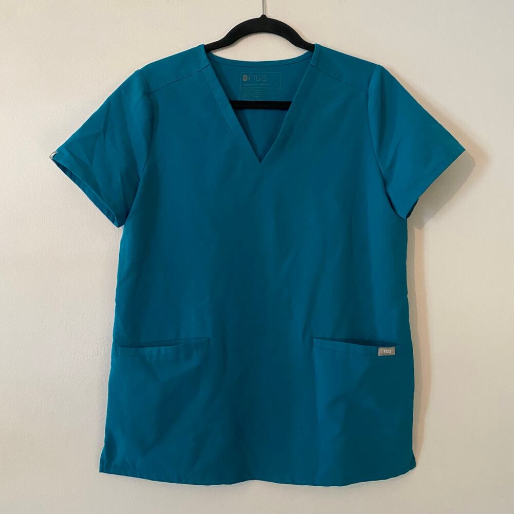 FIGS Pacific Blue Casma Scrub Top Uniform Nurse Doctor Women's size Small